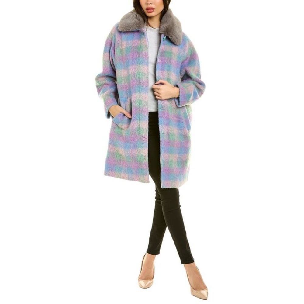 Tanya Taylor Womens Vikki Wool & Alpaca-Blend Coat Jacket L - Picture 1 of 5